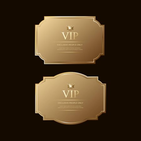 golden badges template, Luxury premium golden badges and labels Premium Vectorのイラスト素材