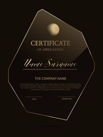 Certificate frame background with glass materialの写真素材