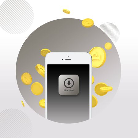 Simple financial related icons, 3d object coinsの写真素材