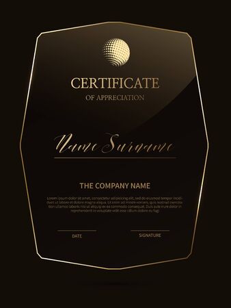 Certificate frame background with glass materialの写真素材