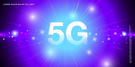 5G Network Internet Mobile Wireless Business concept.5G standard of modern signal transmission technology.の写真素材