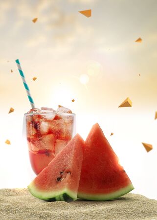 summer background, summer drinkの写真素材