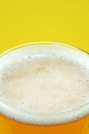 Full beer glass, A glass of cold beer macro photography, cool beer objectの写真素材