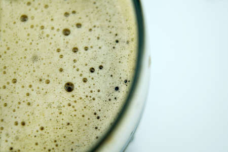 Full beer glass, A glass of cold beer macro photography, cool beer objectの写真素材