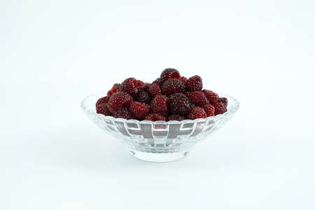 Fresh raspberry, Delicious raspberry isolated on color backgroundの写真素材