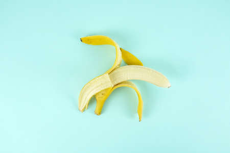 Fresh banana, Delicious banana isolated on color backgroundの写真素材