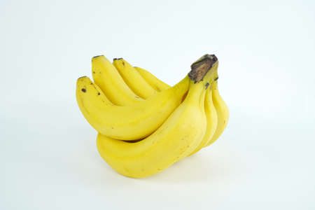 Fresh banana, Delicious banana isolated on color backgroundの写真素材