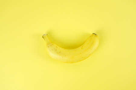 Fresh banana, Delicious banana isolated on color backgroundの写真素材