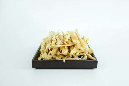 Dried Pollack object, Dried Pollack isolated on white backgroundの写真素材