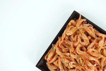 Dried shrimp object, dried shrimp isolated on white backgroundの写真素材