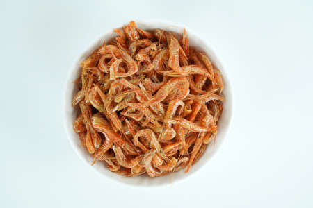 Dried shrimp object, dried shrimp isolated on white backgroundの写真素材