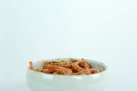 Dried shrimp object, dried shrimp isolated on white backgroundの写真素材