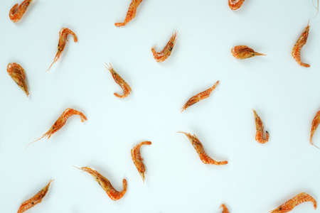 Dried shrimp object, dried shrimp isolated on white backgroundの写真素材