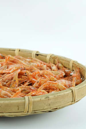 Dried shrimp object, dried shrimp isolated on white backgroundの写真素材