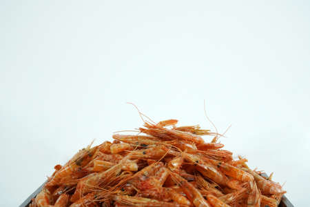 Dried shrimp object, dried shrimp isolated on white backgroundの写真素材