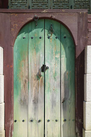 Korean traditional house doorの写真素材