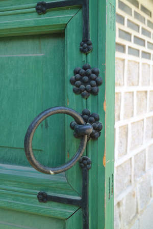 Korean traditional house doorの写真素材