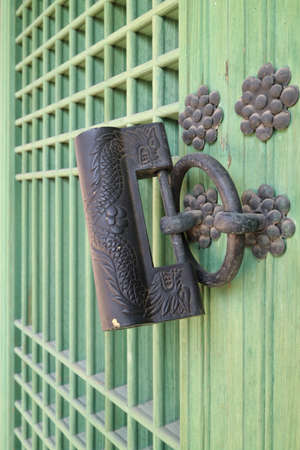 Korean traditional house doorの写真素材