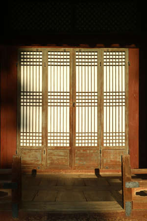 Korean traditional house doorの写真素材