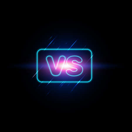 Versus screen. Modern versus background with luxury style. Challenge composition with neon effect.の写真素材