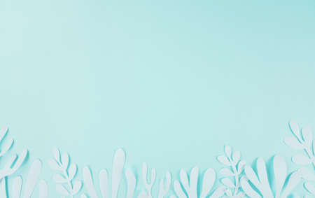 paper cutting palm leaves, paper concept of tropical summer