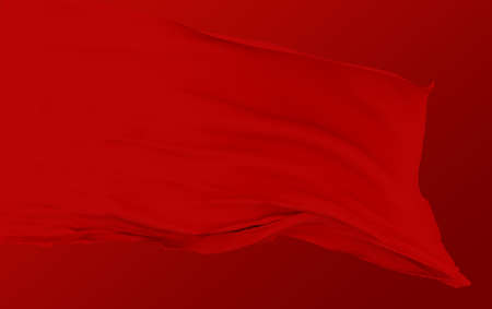 Background with 3D illustration luxury red silk velvet curtains.の写真素材