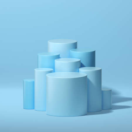 Mock up geometric shape podium for product design, 3d rendering, 3d illustrationの写真素材