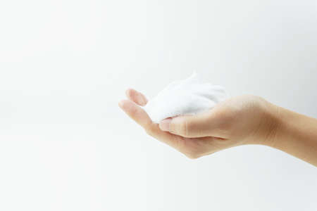 Washing of hands with soap foam. hygiene. Cleaning Hands.の写真素材