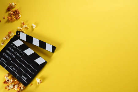 movie, cinema video concept. movie clapper board with copy space.の写真素材