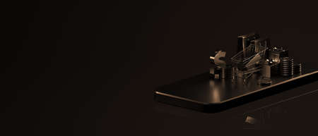 3d rendering Black friday sale background. banner,poster, luxury golden color on dark background.の写真素材