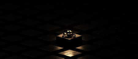 3d rendering Black friday sale background. banner,poster, luxury golden color on dark background.の写真素材