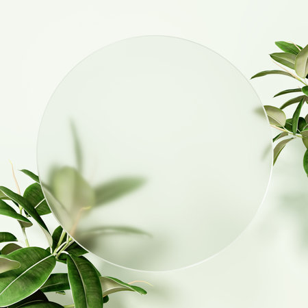 3d render summer background. modern Glass Morphism style.の写真素材