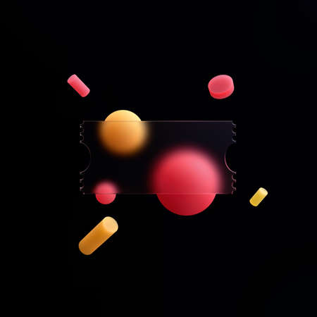 3d render Glassy background. modern Glass Morphism style.