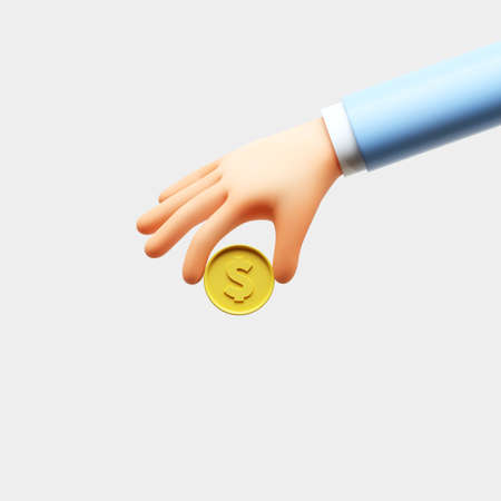 3D render hand motion, trendy cartoon hands.の写真素材