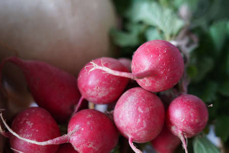 natural organic vegetables photos out of focus, Marche Marketplace.の写真素材