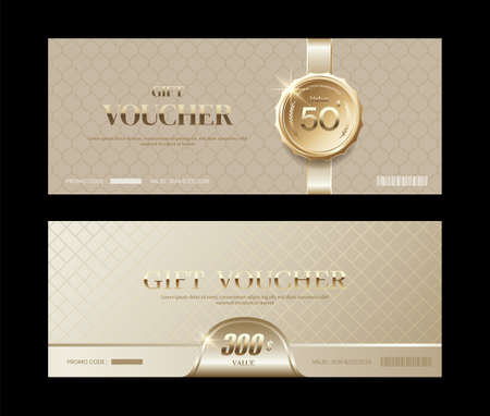 Luxury voucher and vip coupon backgroundsのイラスト素材