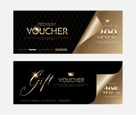 Luxury voucher and vip coupon backgroundsのイラスト素材