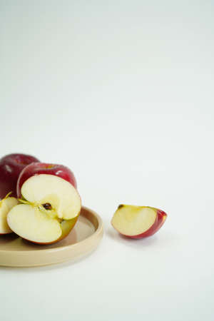 fresh red apple. organic fruits and vegetablesの写真素材