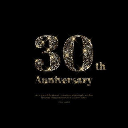 Glittering golden letters on a black background,shiny letters.のイラスト素材