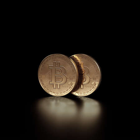 3D render bitcoin concept. New virtual money. Crypto currency.の写真素材