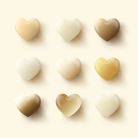 Happy Valentine's Day. Background with Realistic Hearts.のイラスト素材