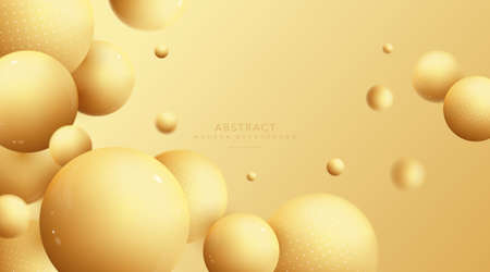 abstract 3D balls composition. Sphere with blur effect.のイラスト素材