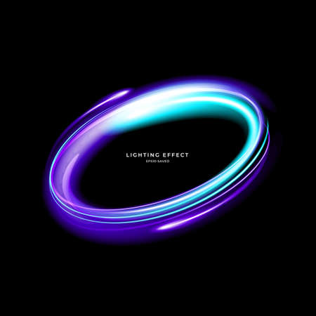 Vector of colorful light trails with motion blur effect.のイラスト素材