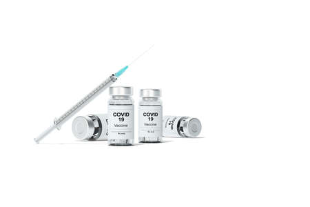 3d render vaccination, covid-19 vaccine.の写真素材