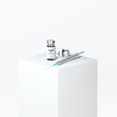 3d render vaccination, covid-19 vaccine.