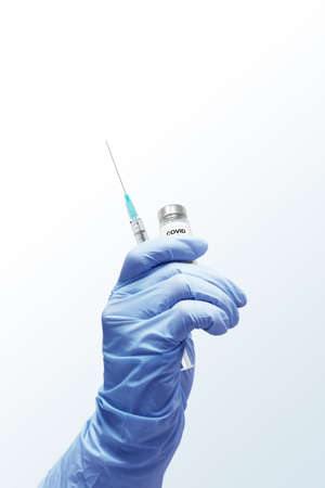 3d render vaccination, covid-19 vaccine.の写真素材