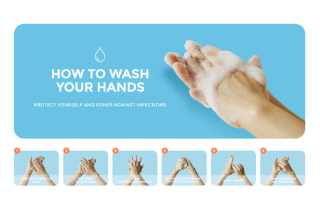 COVID-19 concept. wash your hands. Hygiene. Hand clean to prevent infection.の写真素材