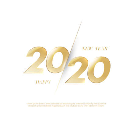 Happy New Year 2020 logo text design. greeting cards or print.のイラスト素材