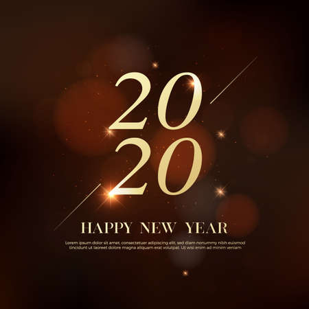 Happy New Year 2020 logo text design. greeting cards or print.のイラスト素材