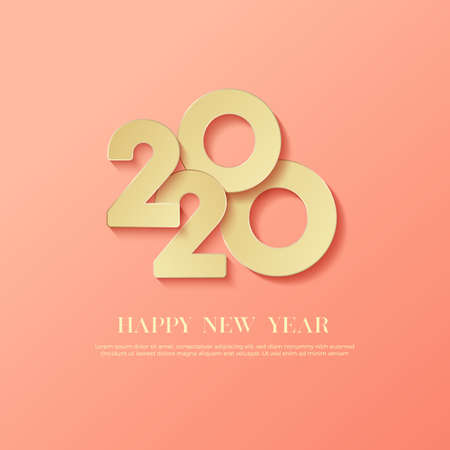 Happy New Year 2020 logo text design. greeting cards or print.のイラスト素材